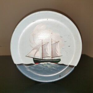 Nautical Themed Artwork Wall Decor Handcrafted, Signed, 7.4 in